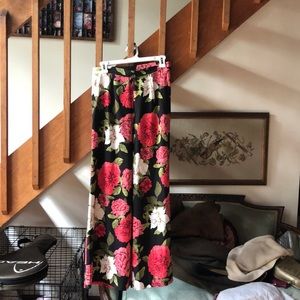 floral wide leg pants